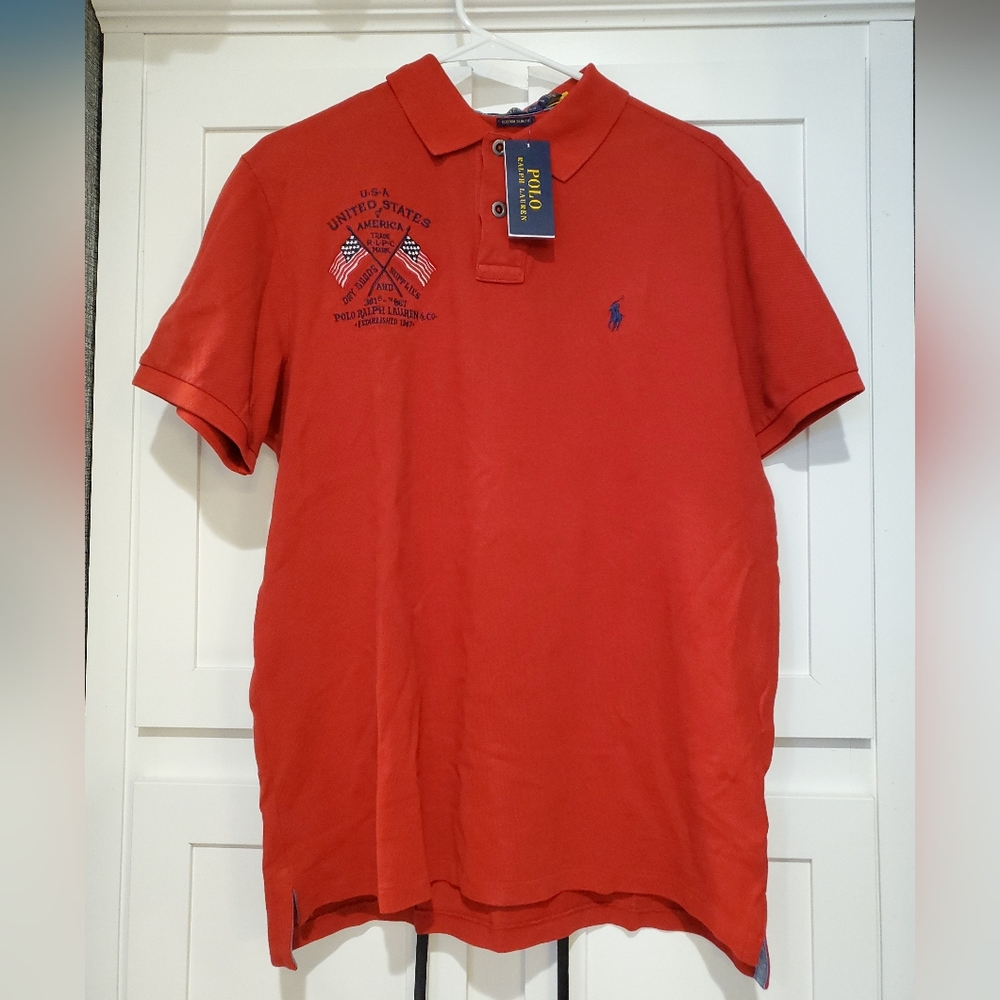 Polo Ralph Lauren USA American Flag Eagle Red Size L New York USA  MSRP $198.00